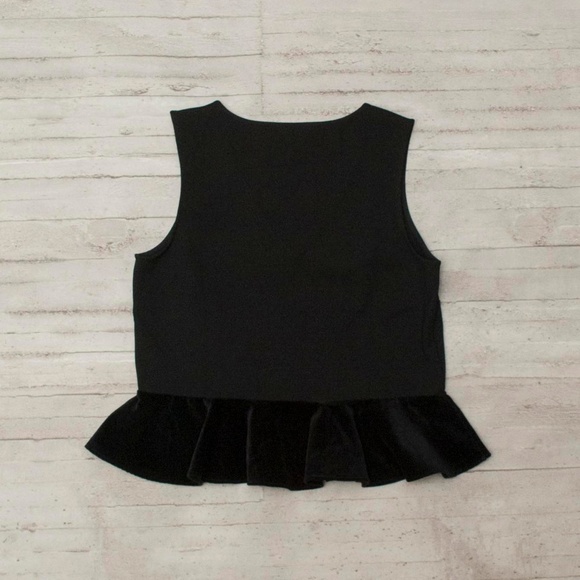 J. Crew Velvet Peplum Top in Black size M - Picture 4 of 4